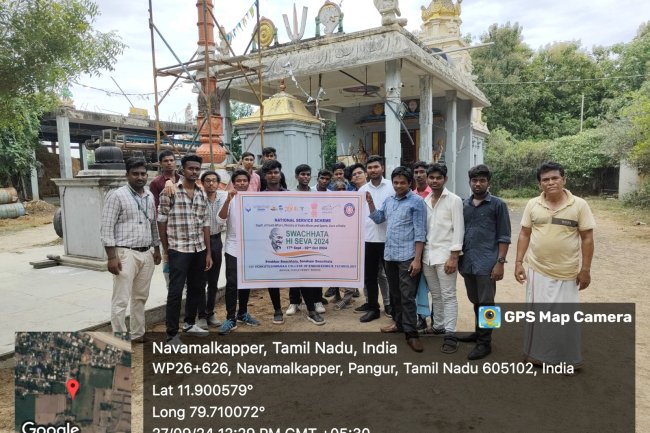 SVCET NSS TEMPLE CLEANING ACTIVITY ON 27-9-2024