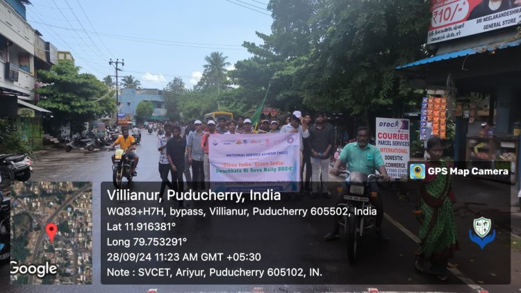 SVCET NSS RALLY ON 28-9-2024 TO PROMOTE CLEANLINESS Swachh Bharat Swasth Bharat PROGRAMME