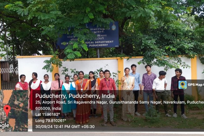 Industrial visit to India Meteorological Department IMD Puducherry during Sept 2024 for I year Students
