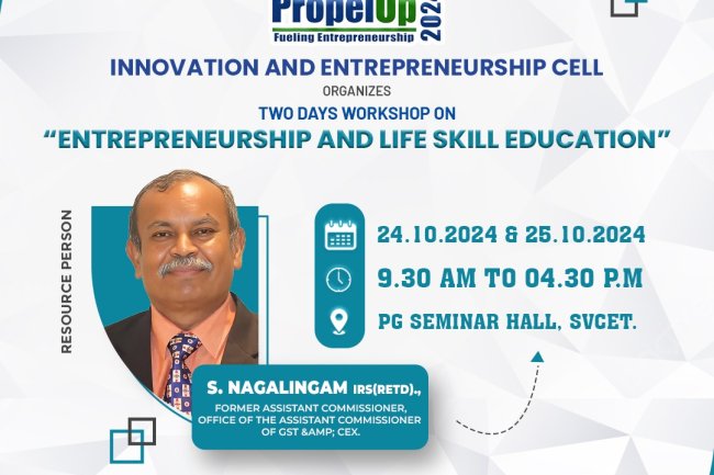Two days workshop on ENTREPRENEURSHIP AND LIFE SKILL EDUCATION on 24 and 25 |October 2024