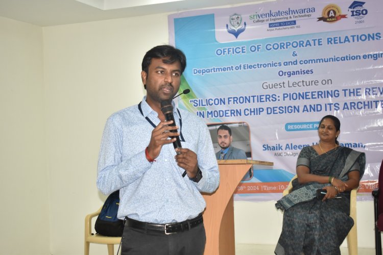 SVCET OFFICE OF CORPORATE RELATIONS and Dept of ECE orgnaised Guest Lecture on SILICON FRONTIERS  on 28-9-2024