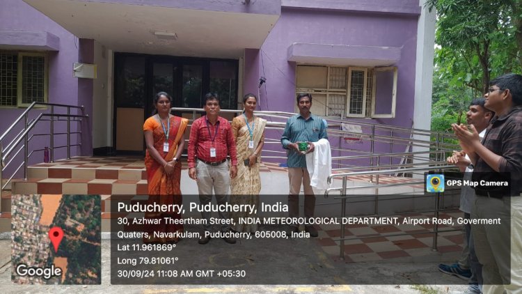 Industrial visit to India Meteorological Department IMD Puducherry during Sept 2024 for I year Students