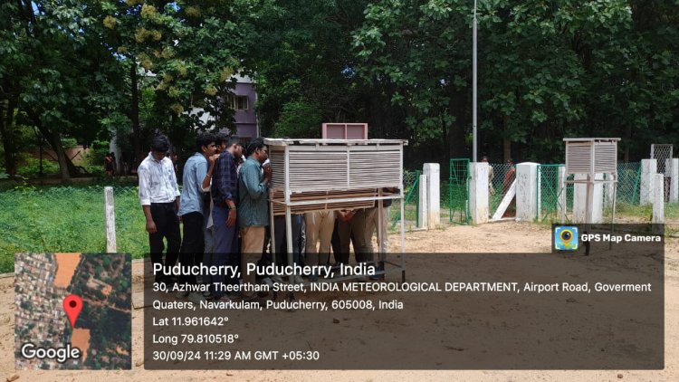 Industrial visit to India Meteorological Department IMD Puducherry during Sept 2024 for I year Students