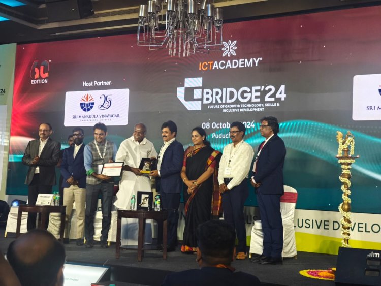 SVGI Chairman  Sri. B. RAMACHANDIRAN has received the Education Change Maker award by ICT Academy on 8-10-2024 Tudesday