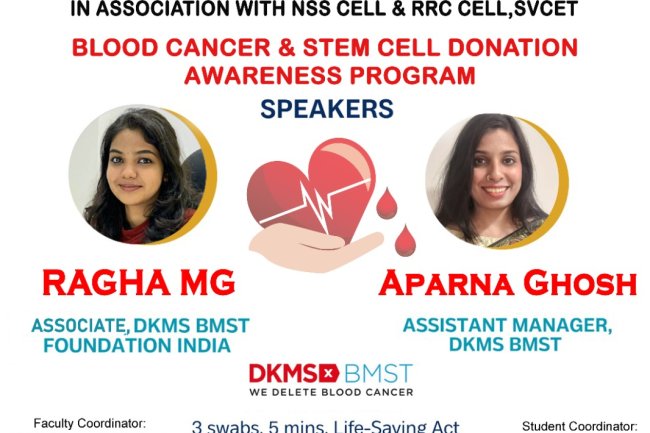 On Nov 7th 2024 Department of Management Studies in association with  NSS cell and RCC cell SVCET Organised Blood Cancer and Stem cell donation awareness programme