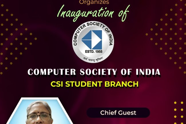 Inaugural ceremony of Professional society Computer Society of India for the Department of CSE on 15th November 2024 at SVCET