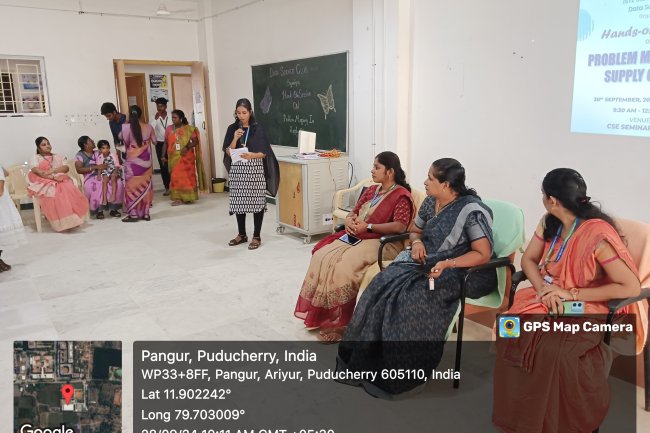 ISTE Student Chapter organized Workshop on Problem Mapping in Supply Chain Management on 28th September 2024