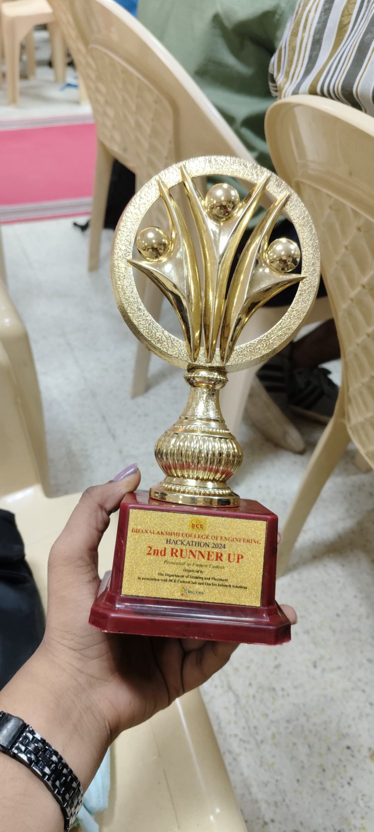 II Year SVCET CSE Students have won II price at Dhanalakshmi College of Engineering in Association with DCE Coders Club and OneYes Infotech solution organized Hackathon 2024 on 09th November 2024