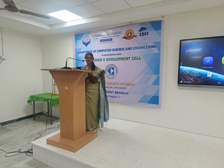 Inaugural ceremony of Professional society Computer Society of India for the Department of CSE on 15th November 2024 at SVCET