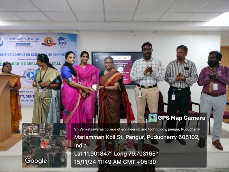 Inaugural ceremony of Professional society Computer Society of India for the Department of CSE on 15th November 2024 at SVCET