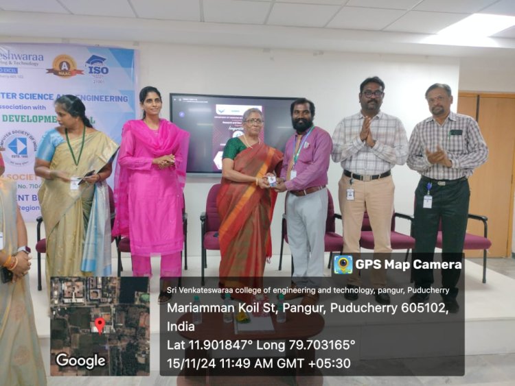 Inaugural ceremony of Professional society Computer Society of India for the Department of CSE on 15th November 2024 at SVCET