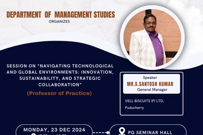 SVCET MBA Department conducted Professor Of Practice Session 