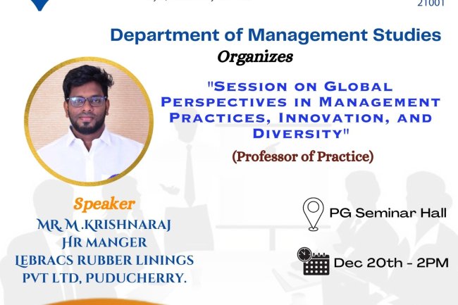 SVCET MBA Department has condcuted Professor of Practice Session on 20 Dec 2024