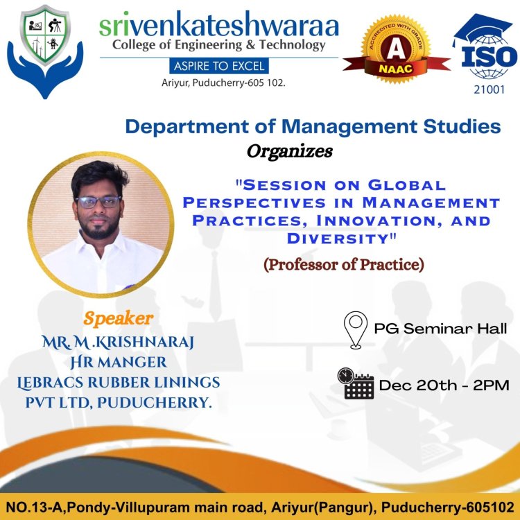 SVCET MBA Department has condcuted Professor of Practice Session on 20 Dec 2024