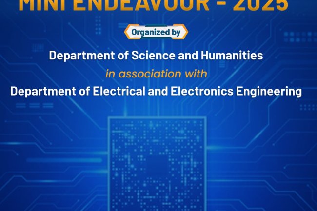 MINI ENDEAVOUR EEE ECE PROJECT EXPO 2025 for I year Engineering students on 24th January 2025