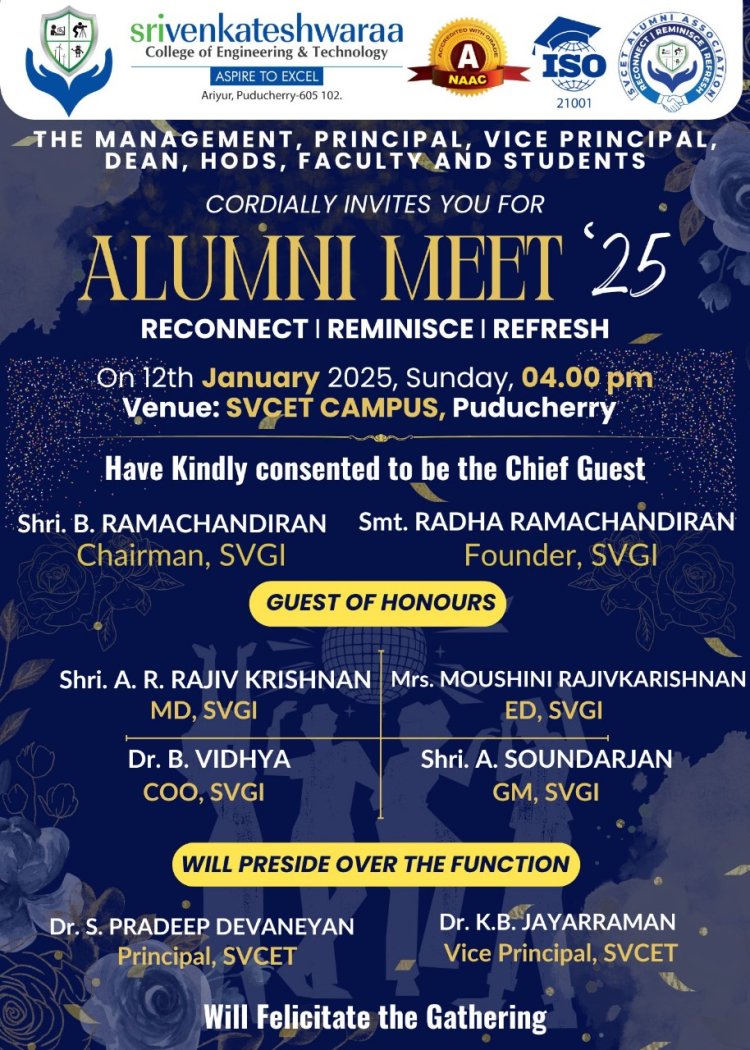 ALUMNI MEET ON  JANUARY 12 2025 FOR 2018 AND 2019 PASSED OUT BATCHES