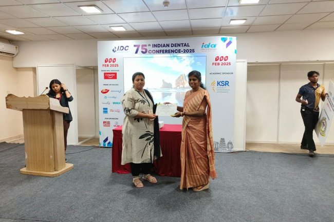 Dr. G KAVIYA, 1st-year  PG from department of Periodontics at SVDC