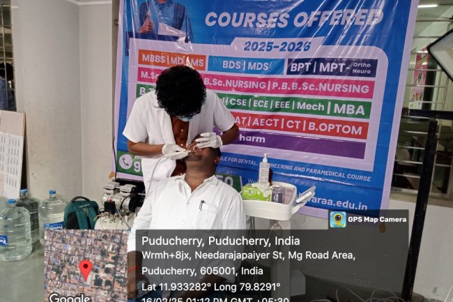 Free dental camp at Petit Seminaire School in Pondicherry 