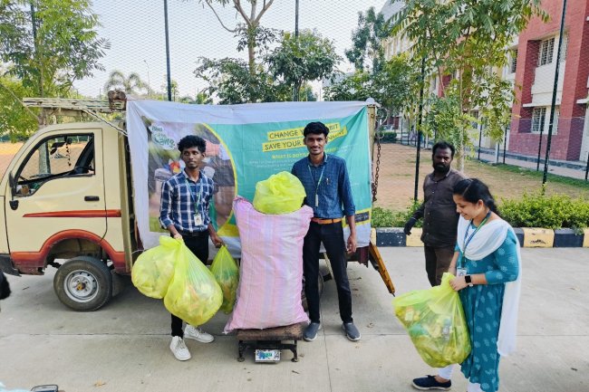 NSS Programme on plastic waste management and recycling Bottles for Change in Association with Bisleri Pvt Ltd