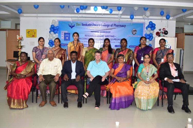 Our Faculty and Students Participate in the National Workshop on  Research Grant Writing at Sri Venkateshwara College of Pharmacy 