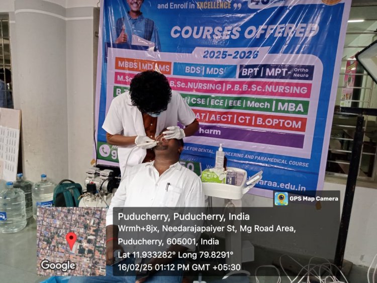 Free dental camp at Petit Seminaire School in Pondicherry 