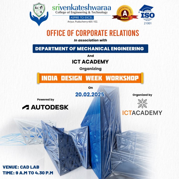 India Design Week Workshop Powered by Autodesk by SVCET Mechanical Dept with ICT Academy