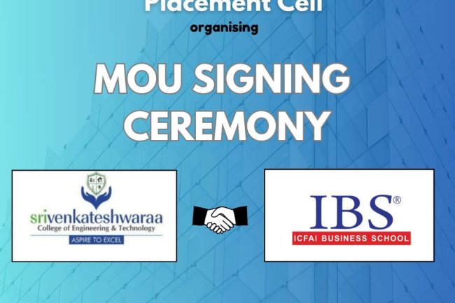 MoU signing ceremony between SVCET and ICFAI Business School  on 04 02 2025
