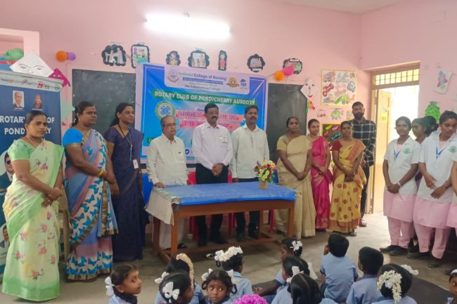 The Rotary Club of Pondicherry Aurocity, in collaboration with the Rotaract Club of Indirani College of Nursing