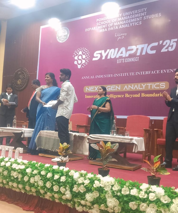 SVCET  MBA outstanding performance at the SYNAPTIC 25 at Pondicherry University on 21 02 2025    