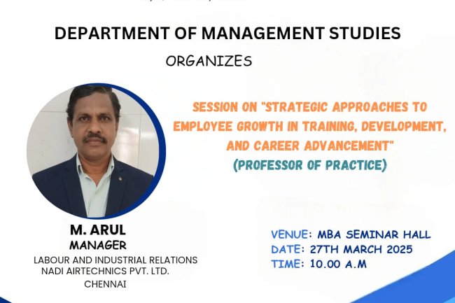 SVCET MBA Dept conducted PROFESSOR OF PRACTICE Session on 27th March 2025