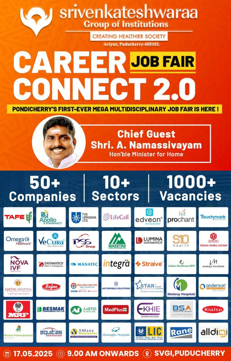 SVCET campus connect Mega Job Fair on 17-5-2025 
