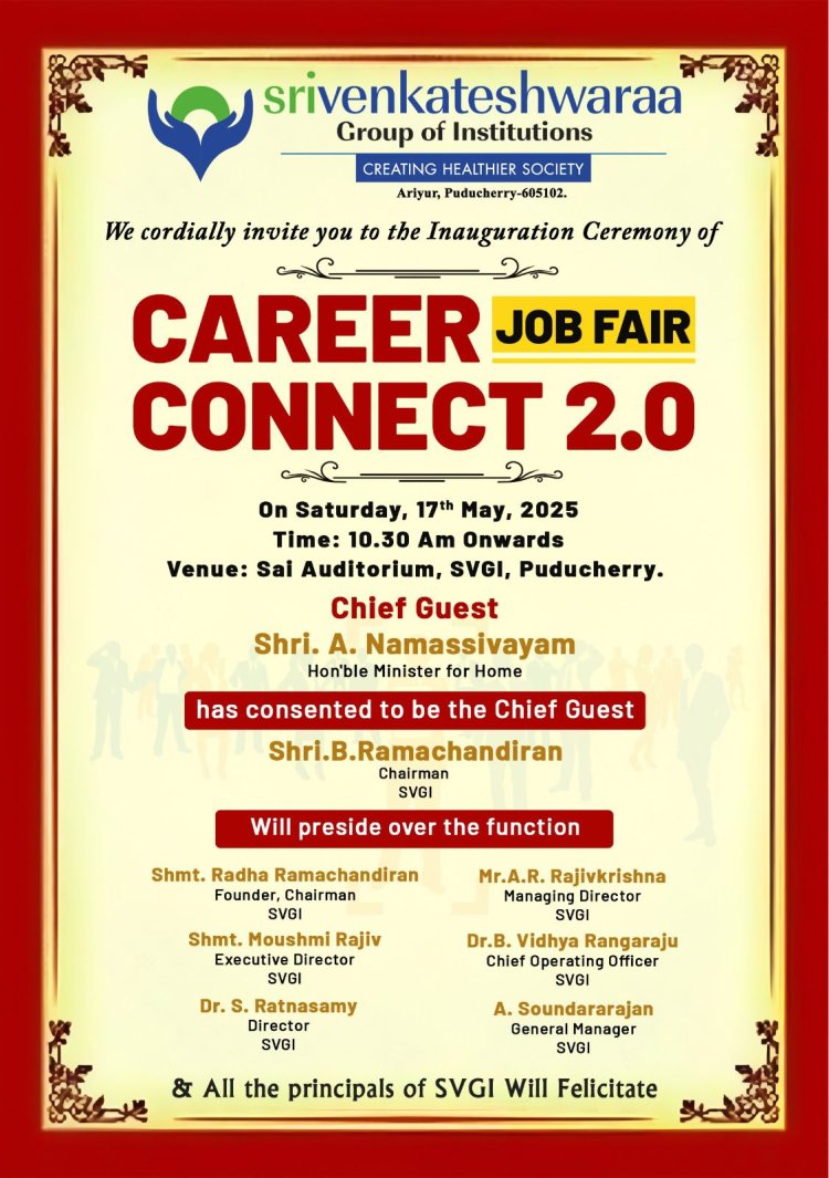 SVCET campus connect Mega Job Fair on 17-5-2025 