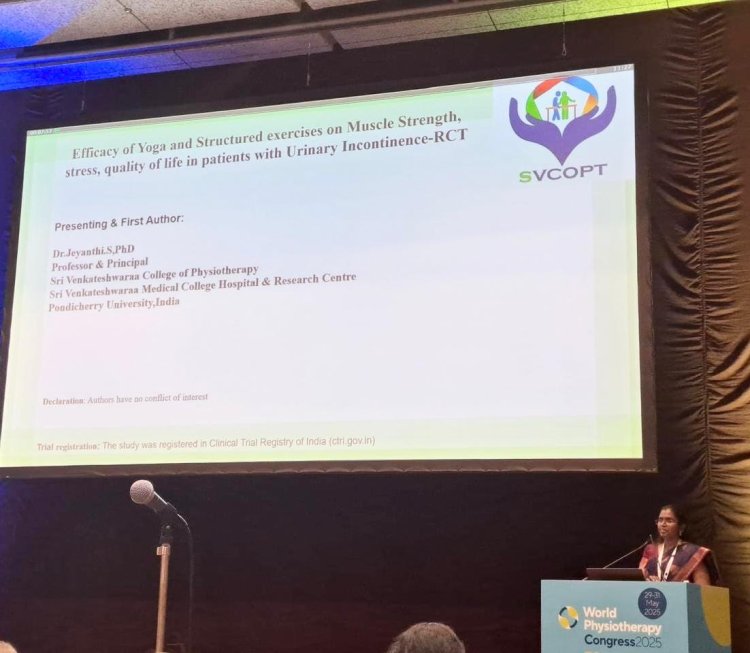 Global Spotlight: Dr. Jeyanthi. S, honoured by the World Physiotherapy Congress