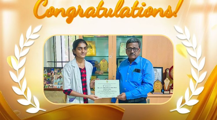 Congratulations to our student for securing a medal - SVGI TRIUMPH