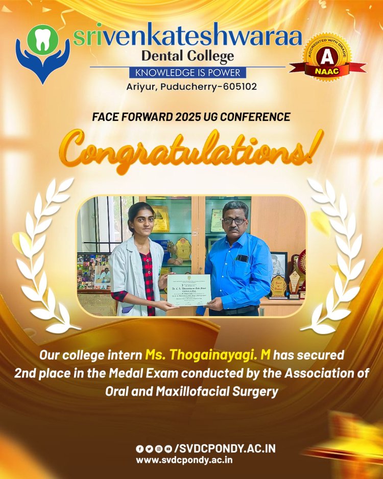 Congratulations to our student for securing a medal