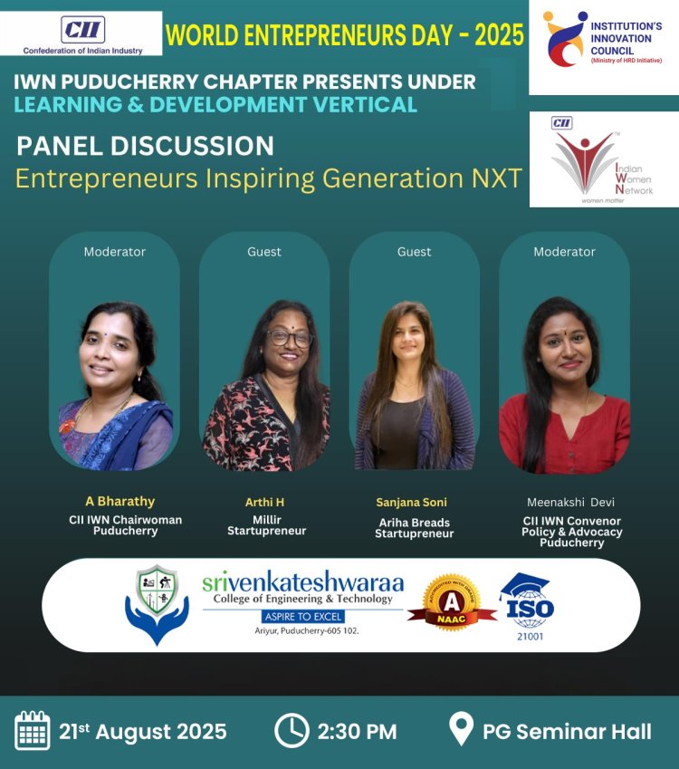 August 21 2025 SVCET organized a conclave discussion featuring esteemed resource speakers from CII  Indian Women Network