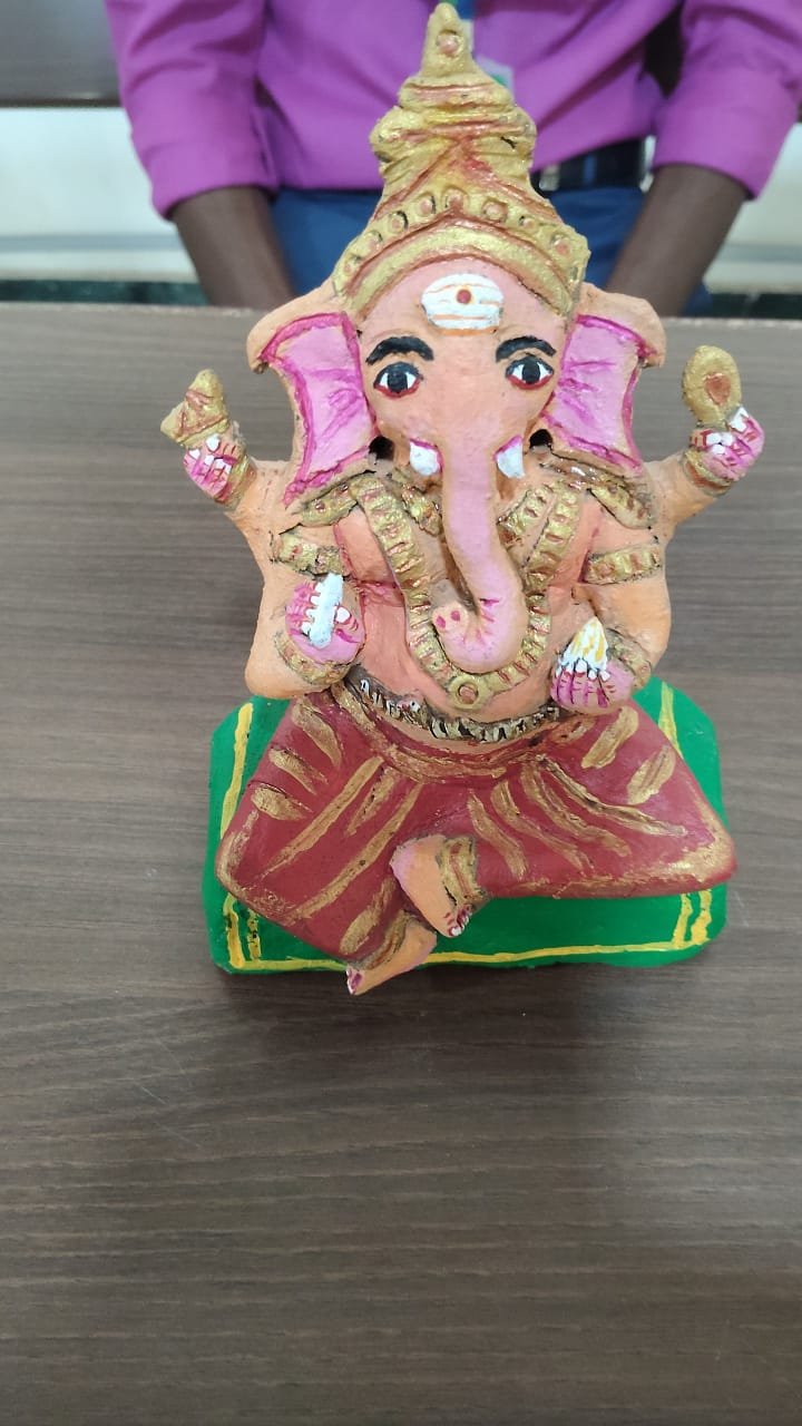 SVCET Celebrated Vinayagar Chaturthi with Eco-friendly Idol Making Contest