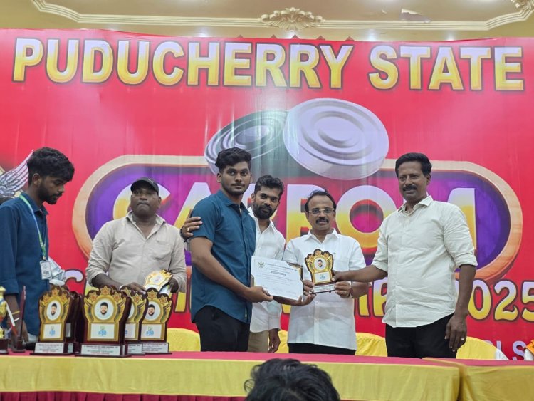  SVCET BME Students Served as Umpires in 18th Pondicherry State Level Carrom Championship 2025