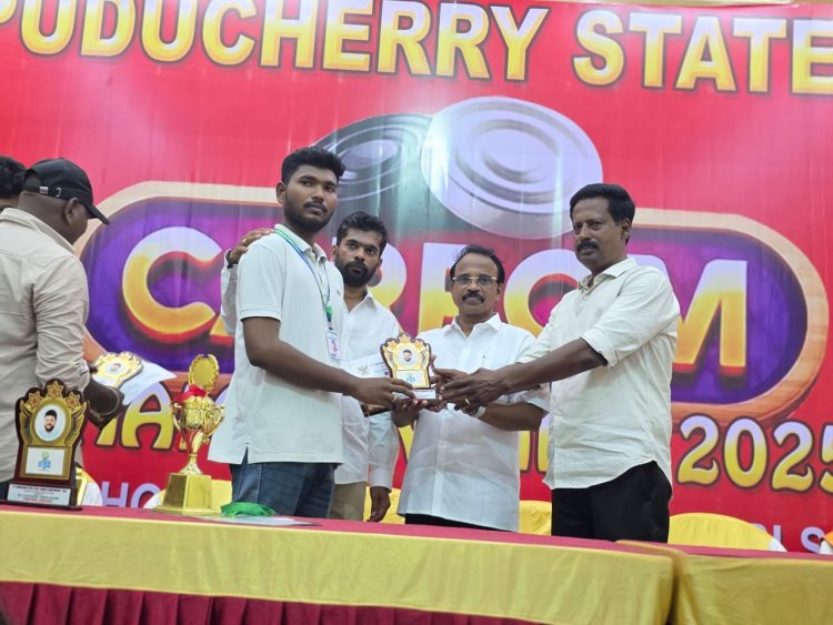  SVCET BME Students Served as Umpires in 18th Pondicherry State Level Carrom Championship 2025