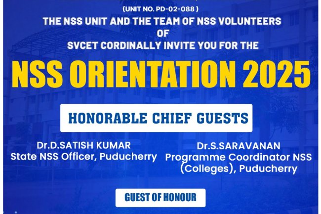 NSS Orientation Programme conducted on 19-9-2025 at SVCET