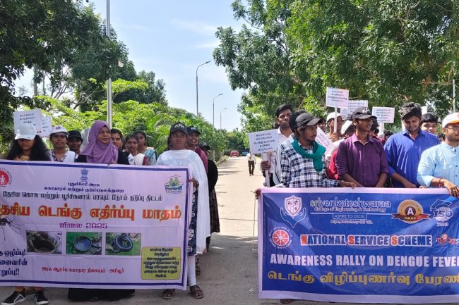 Dengue Awareness Rally and blood cancer and a stem cell donor registration conducted by SVCET NSS candidates