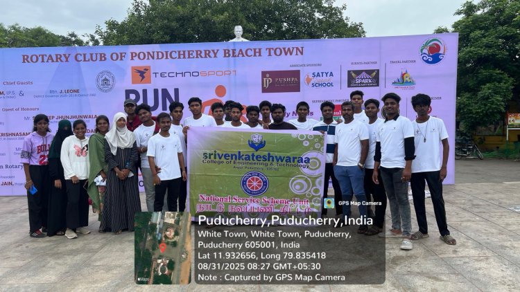 SVCET NSS PROGRAMME Run for Change  For Special Kids on 31st August 2025 at Gandhi Statue Beach Road Pondicherry