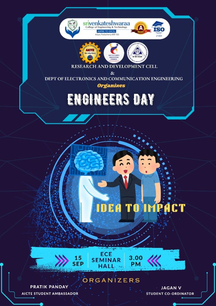 Celebration of Engineers Day 2025 at Sri Venkateshwaraa College of Engineering and Technology Puducherry