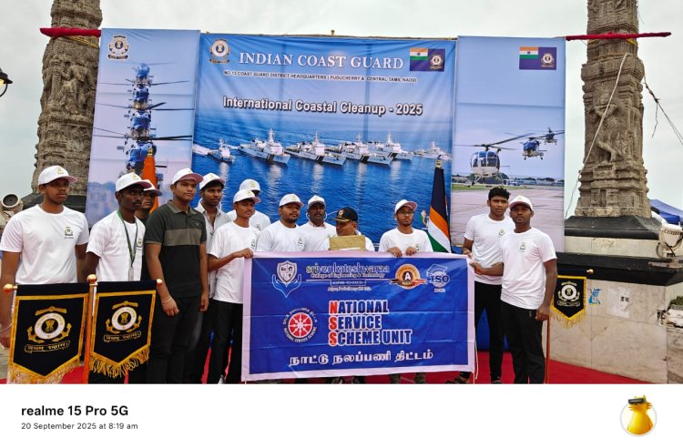 COASTAL BEACH CLEANING ACTIVITY BY NSS STUDENTS VOLUNTEERS ON 20TH SEPTEMBER 2025 SATURDAY
