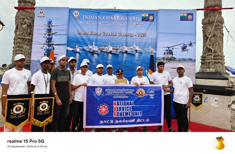 COASTAL BEACH CLEANING ACTIVITY BY NSS STUDENTS VOLUNTEERS ON 20TH SEPTEMBER 2025 SATURDAY