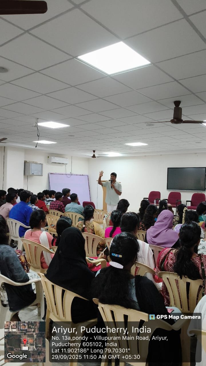 SVCET has organized 1 DAY YOGA Programme for the Students with the coordination of Pondicherry ART OF LIVING FOUNDATION on 29th September 2025 
