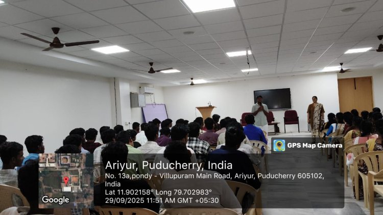 SVCET has organized 1 DAY YOGA Programme for the Students with the coordination of Pondicherry ART OF LIVING FOUNDATION on 29th September 2025 