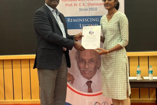 Outstanding Achievement by U. Shivasri at Saveetha Dental College