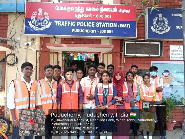SVCET NSS volunteers actively participated in traffic crowd management on 19th Ocotber 2025