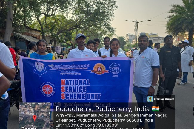 NSS volunteers actively took part in promoting a drug-free society by conducting Padayathra on 8th November 2025